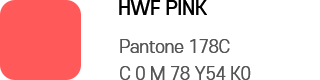 로고컬러 HWF PINK pantone 178C / C0 M78 Y54 K0